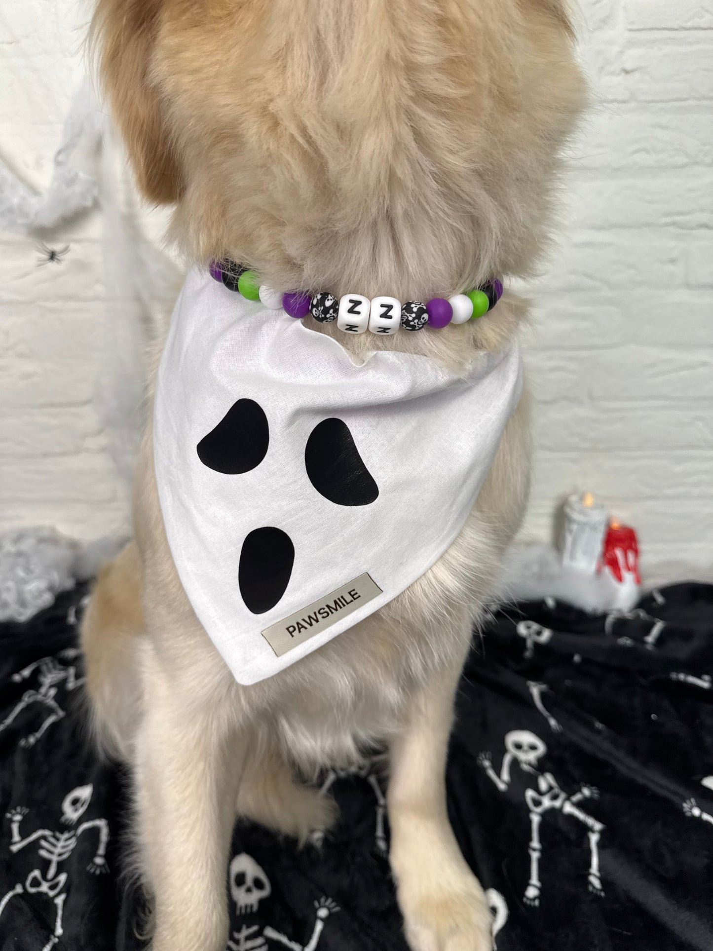 Spooky Paws – Halloween Bandana met Ghost Face