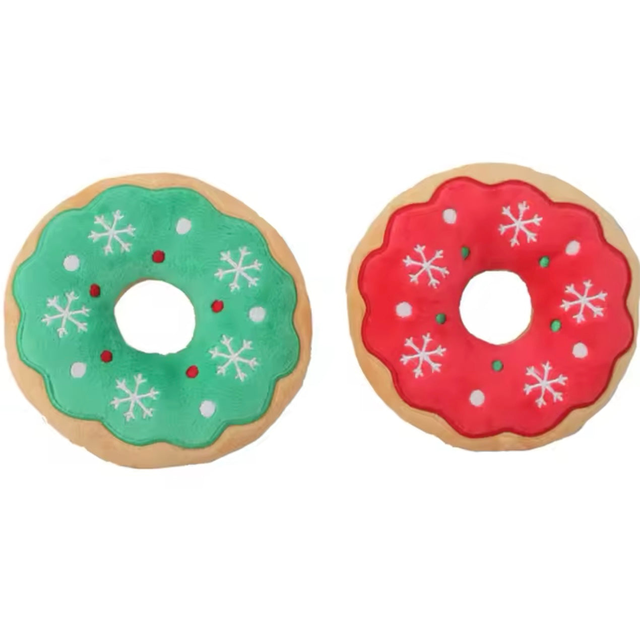 Groene Donut kerst hondenspeeltje