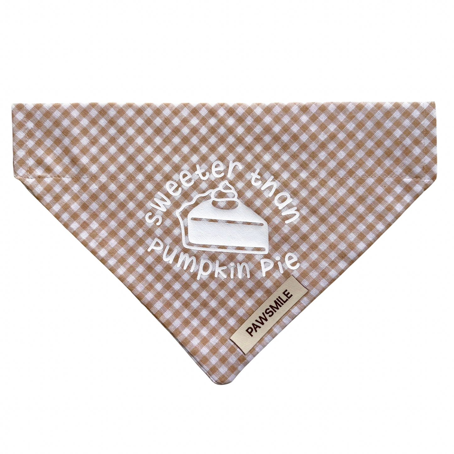 Pumpkin Spice – Herfst Bandana met Ruitjes & Pumpkin Spice Print