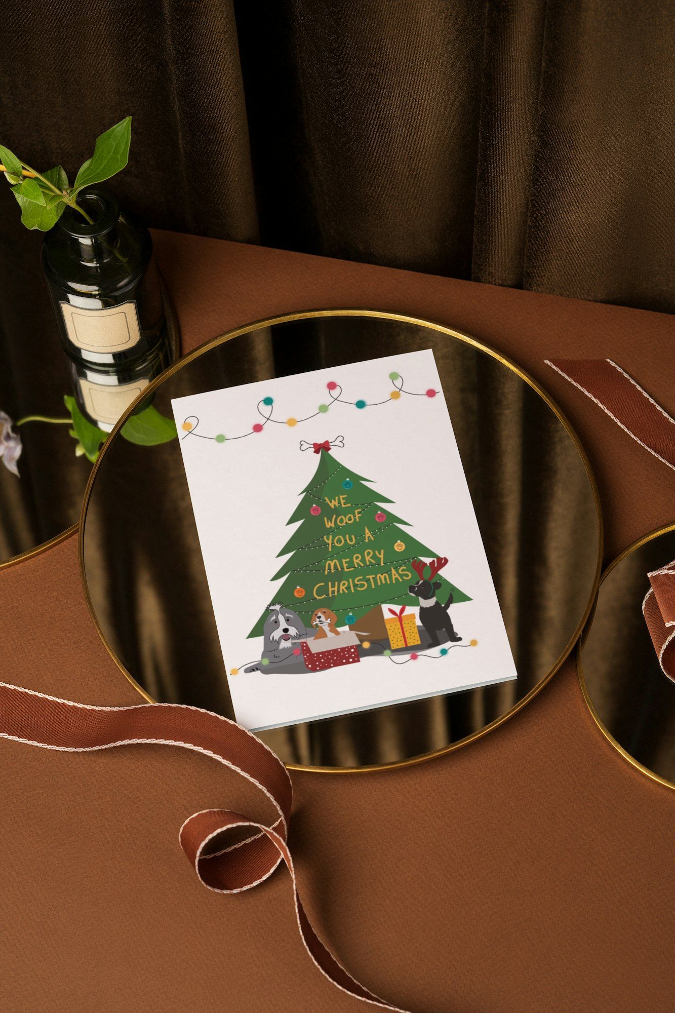 Eetbare kerstkaart - We woof you a merry Christmas - SALE