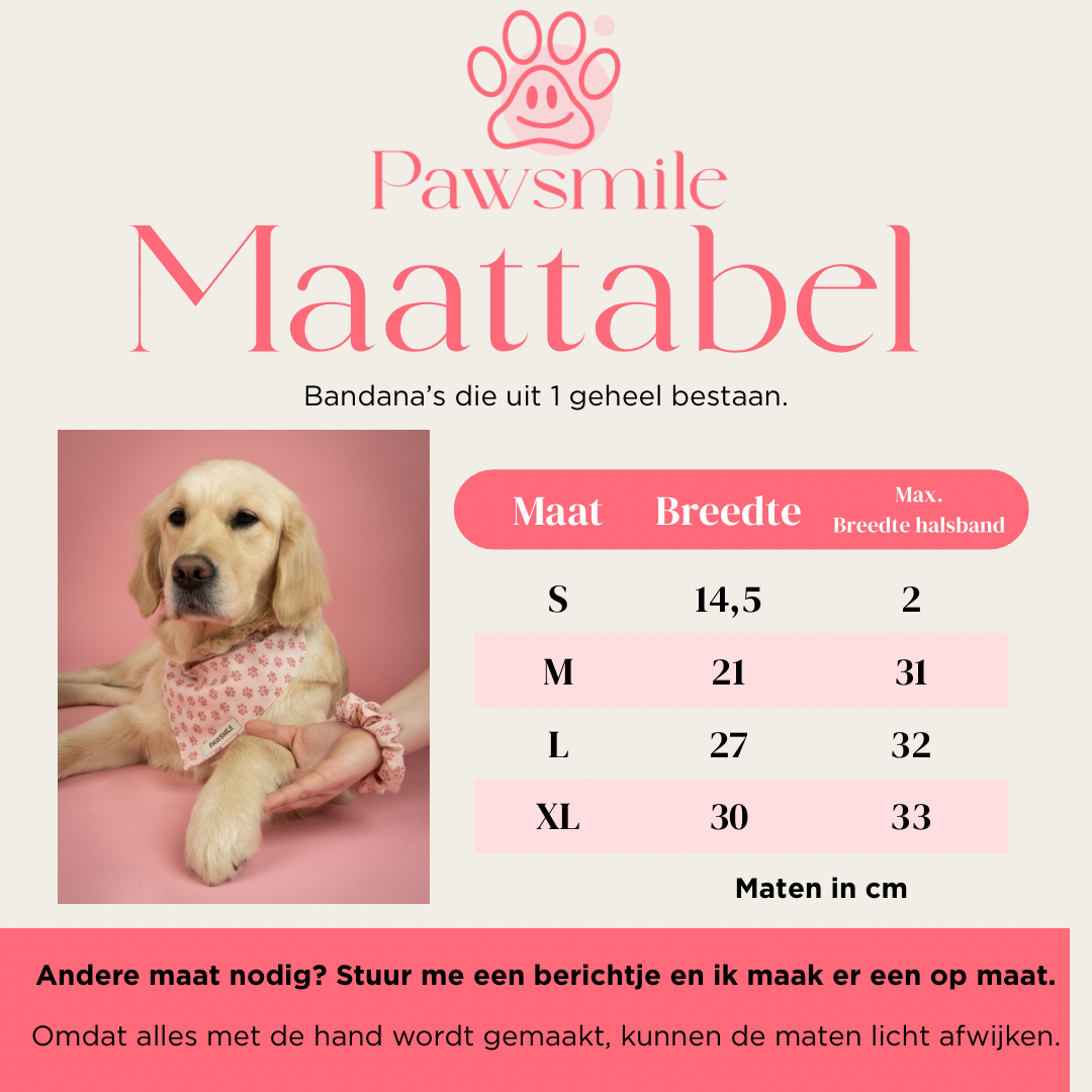 Paw-some Pink – Roze Bandana met Roze Pootafdrukjes