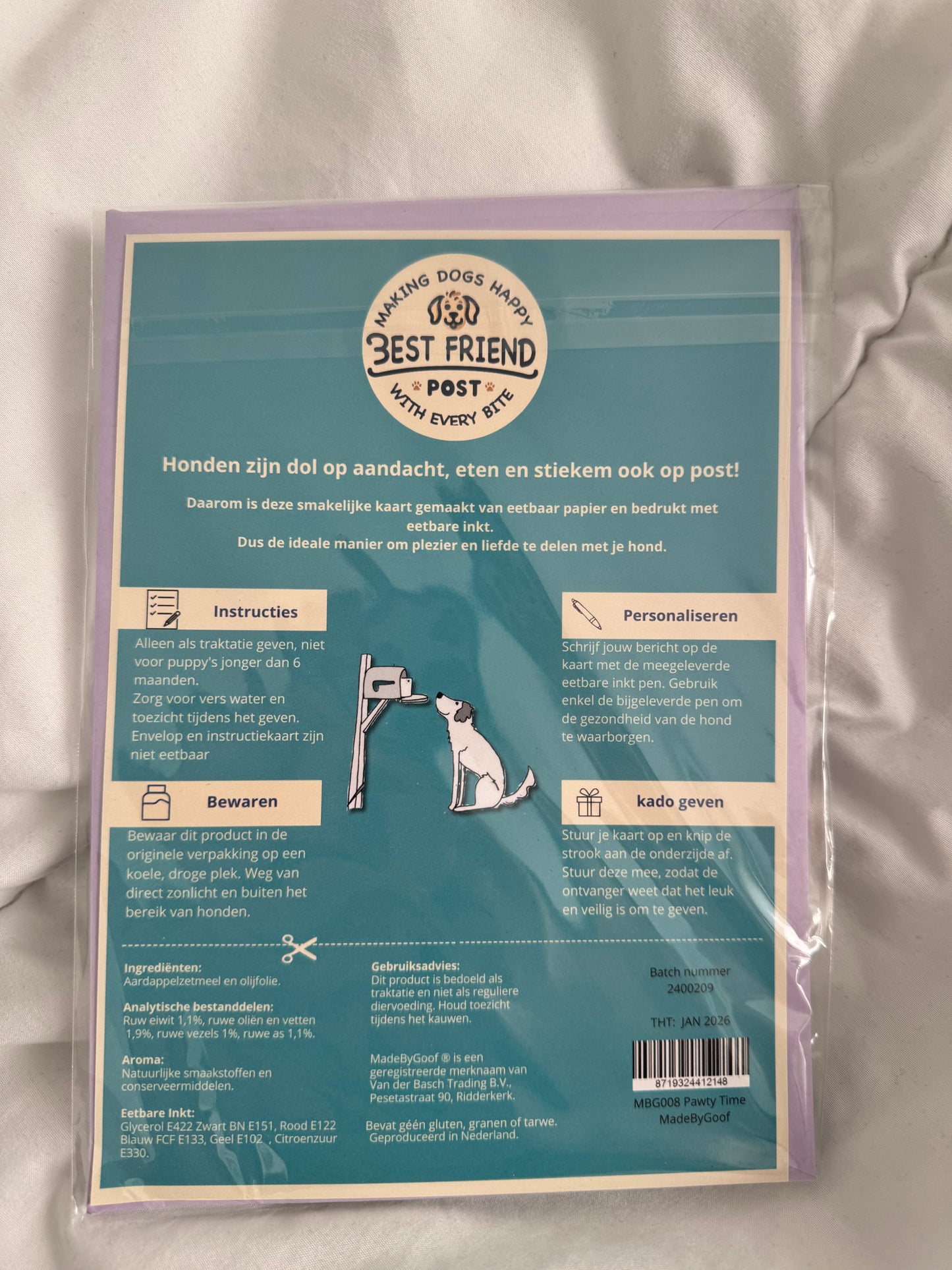 Eetbare verjaardagskaart - Pawty