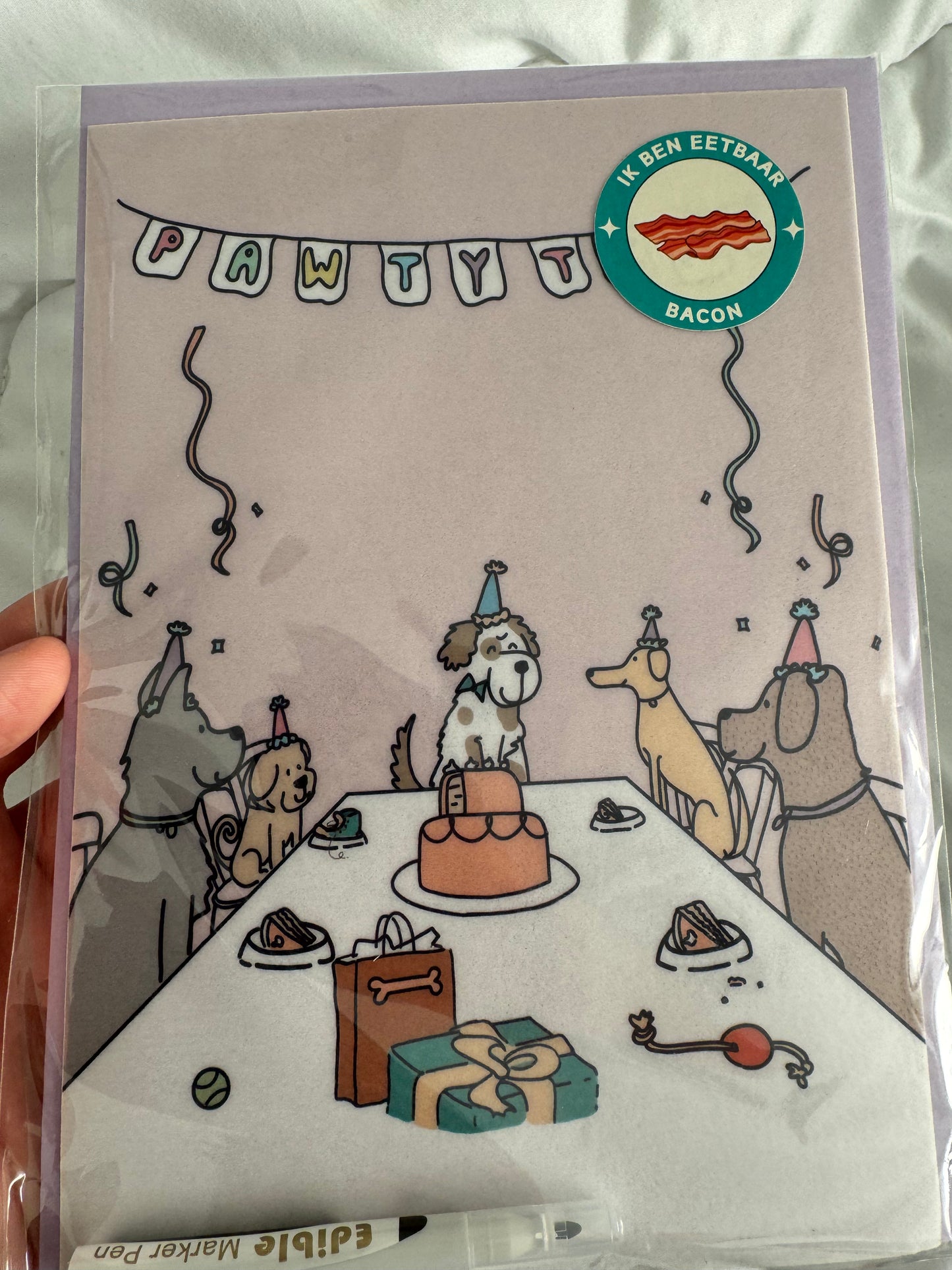 Eetbare verjaardagskaart - Pawty