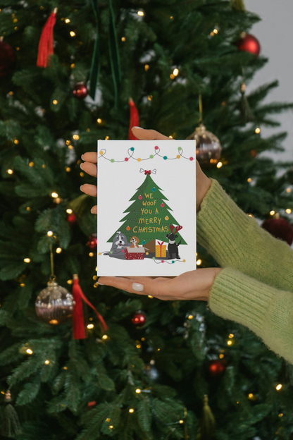 Eetbare kerstkaart - We woof you a merry Christmas - SALE