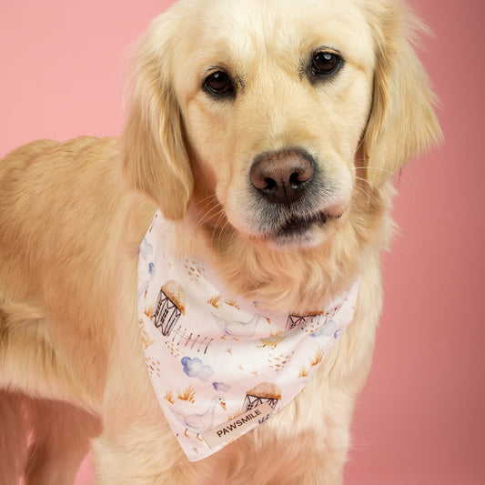 Farm Fresh – Witte Bandana met Gansjes en Boerderijtje