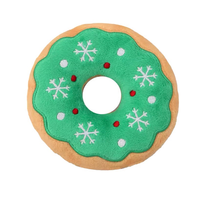 Groene Donut kerst hondenspeeltje