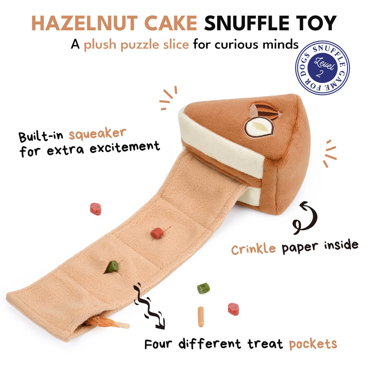 CHEWFFON Hazelnootcake snuffel-hondenspeelgoed