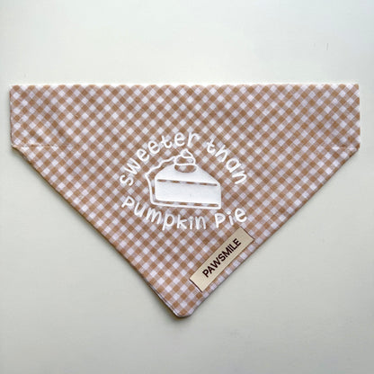 Pumpkin Spice – Herfst Bandana met Ruitjes & Pumpkin Spice Print