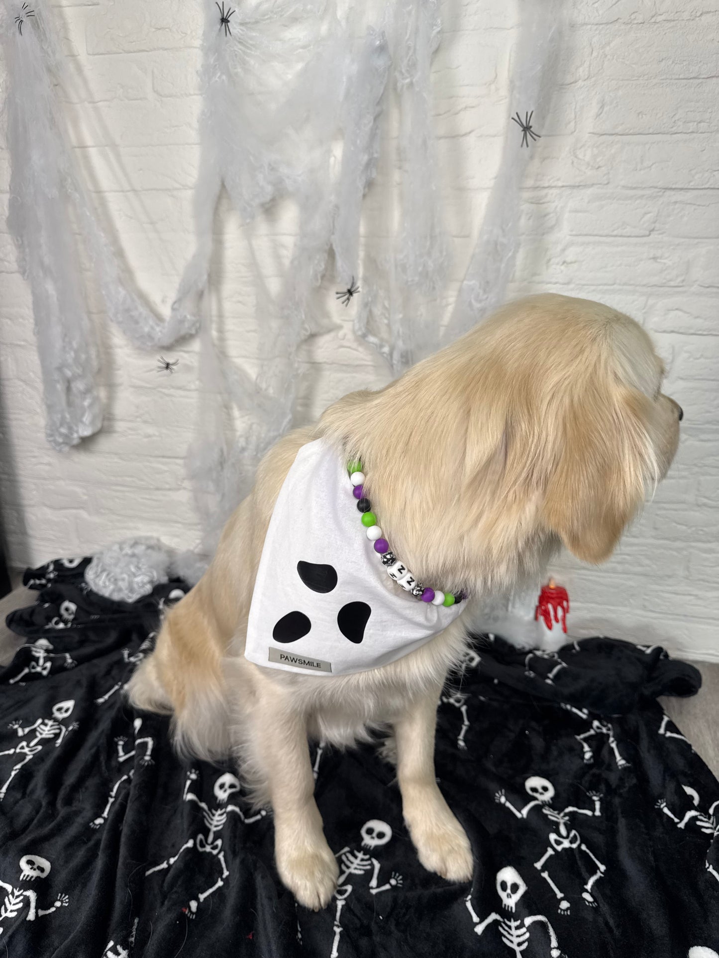 Spooky Paws – Halloween Bandana met Ghost Face