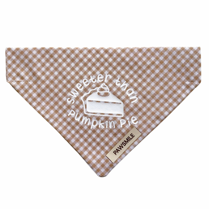 Pumpkin Spice – Herfst Bandana met Ruitjes & Pumpkin Spice Print