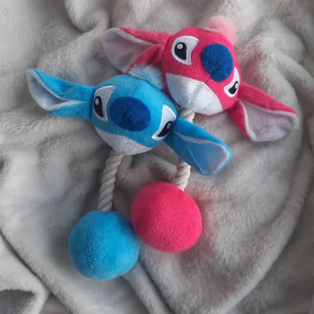 Stitch en Angel hondenspeeltje roze of blauw - SALE