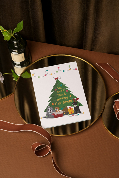 Eetbare kerstkaart - We woof you a merry Christmas - SALE