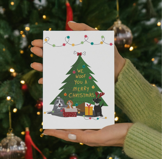 Eetbare kerstkaart - We woof you a merry Christmas - SALE
