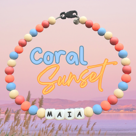 Coral sunset - waterdichte hondenketting