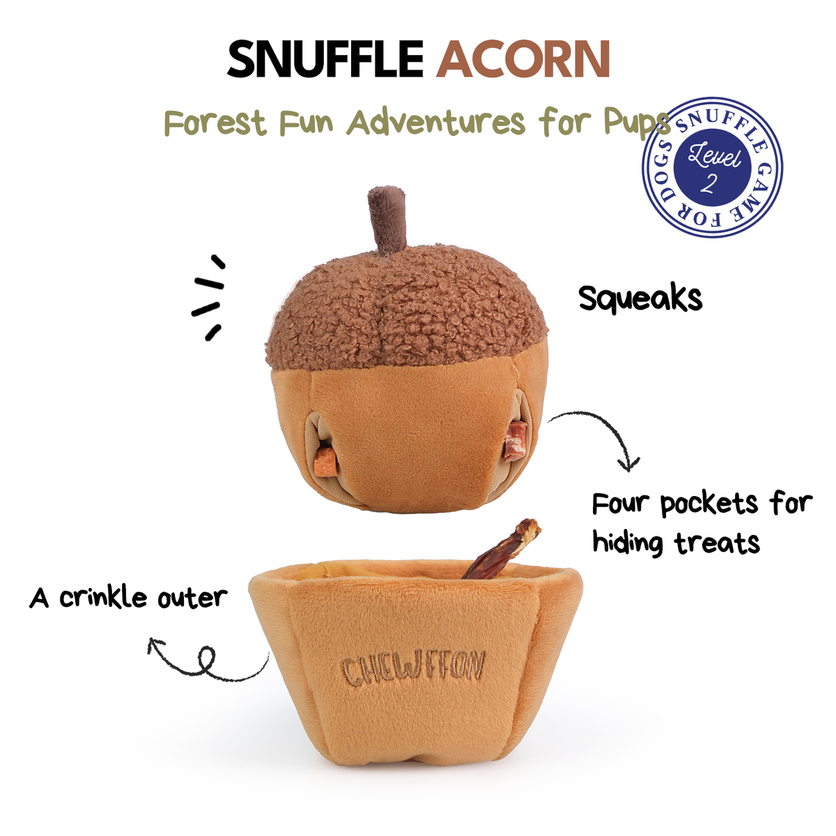 CHEWFFON Eikel Snuffel- en Piepspeelgoed voor Honden