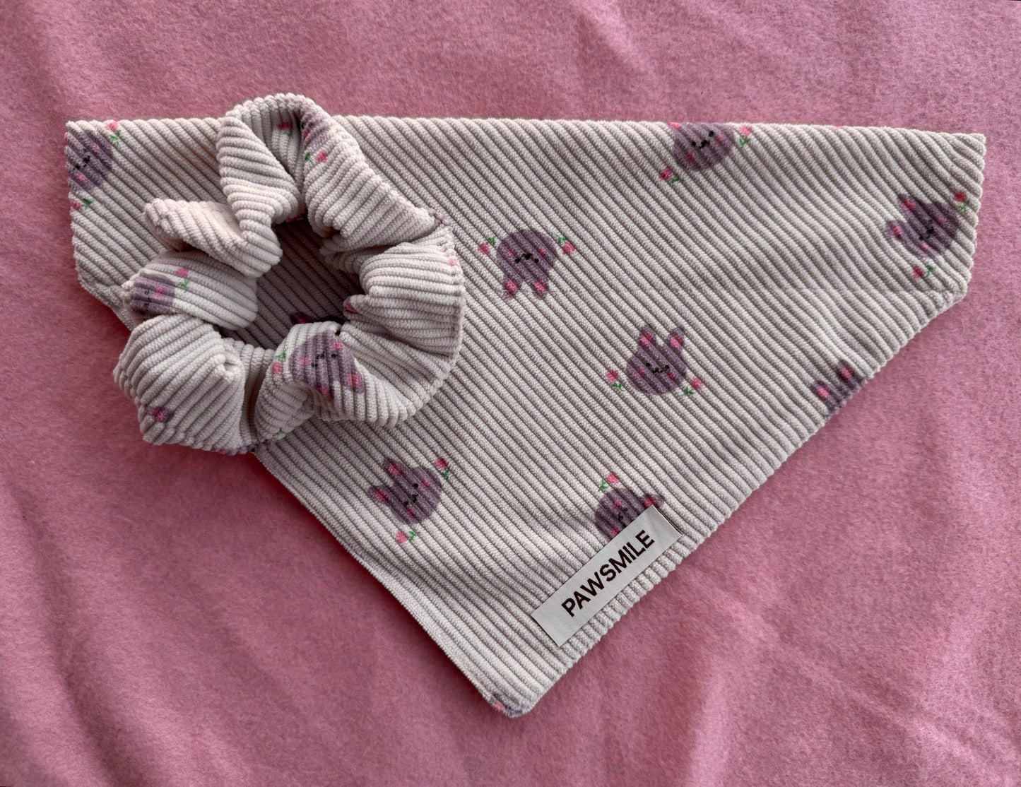 Bunny Blooms Scrunchie – Scrunchie met Konijntjes en Bloemetjes