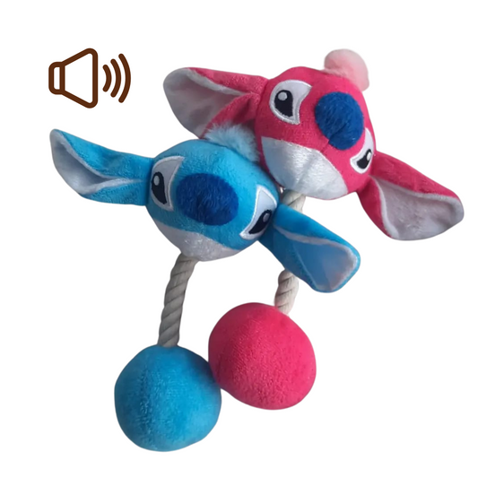 Stitch en Angel hondenspeeltje roze of blauw - SALE