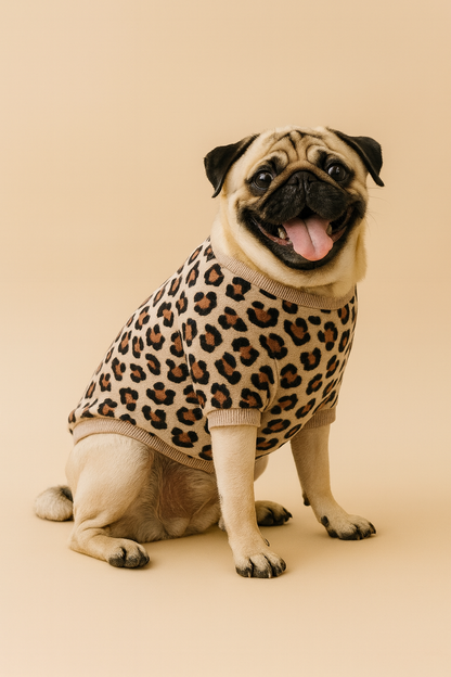 Pantertrui beige bruin